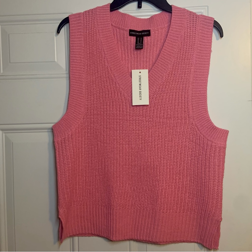 SWS Streetwear society pink sweater vest